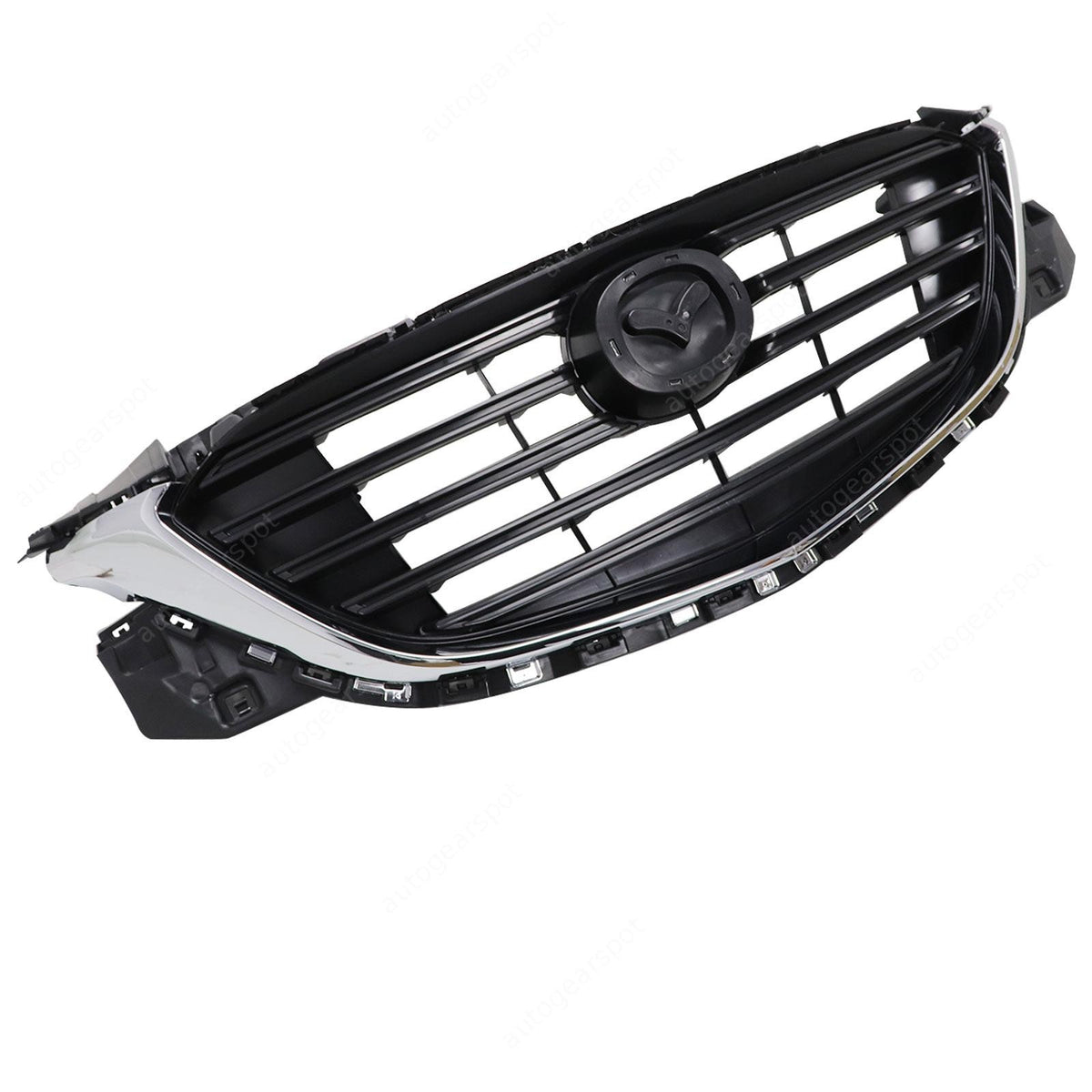 Fit 2016-2021 Mazda CX-9 Front Black Textured Grille+Chrome Molding TK4850710G