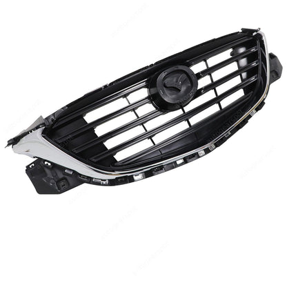 Fit 2016-2021 Mazda CX-9 Front Black Textured Grille+Chrome Molding TK4850710G