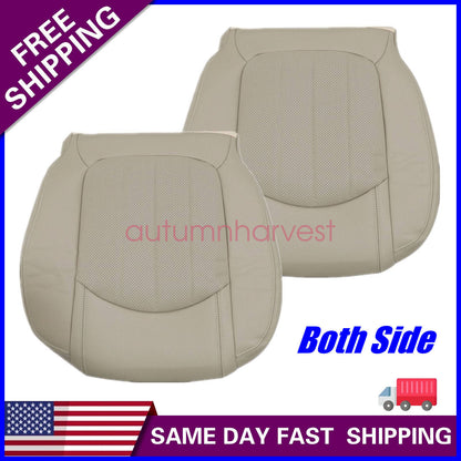 Fits 08-12 Buick Enclave Driver & Passenger Bottom AC Seat Cover Leather Tan