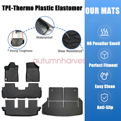 TPE Floor Mats & Trunk Cargo Liners For 2008-2013 Toyota Highlander All Weather