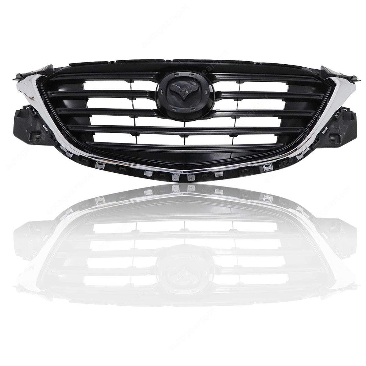 Fit 2016-2021 Mazda CX-9 Front Black Textured Grille+Chrome Molding TK4850710G