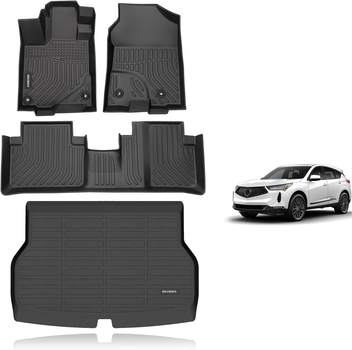 TPE Floor Mats Liners+Trunk Cargo Liner For 2013-2018 Acura RDX 8-Way Power Seat