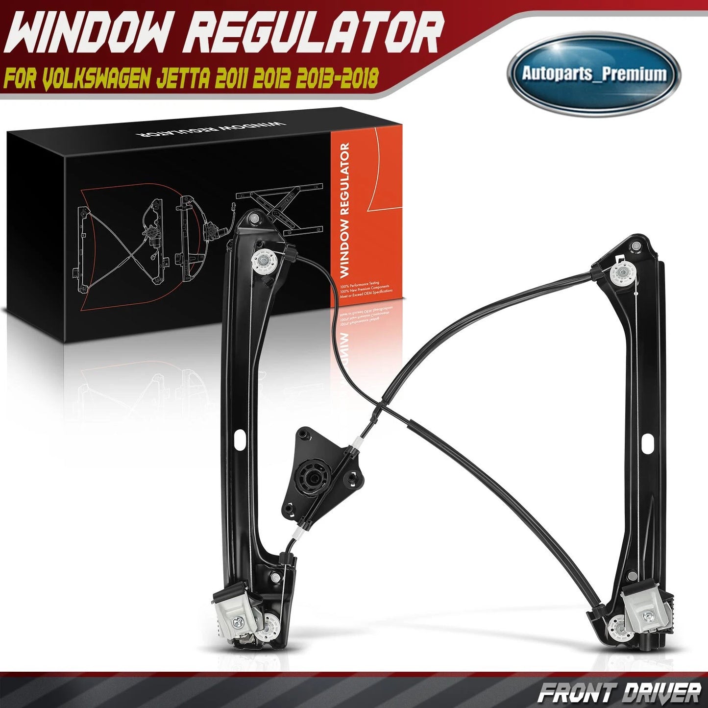 Front LH Driver for Volkswagen Jetta 2011 2012 2013-2018 Power Window Regulator
