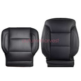 For 14-2019 Chevy Silverado 1500 Passenger Bottom & Top Leather Seat Cover Black