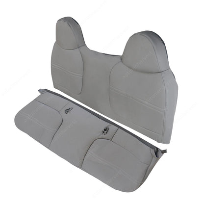 For 1999-2002 Ford F450 F550 XL Replacement Bench Bottom & Top Seat Cover Gray