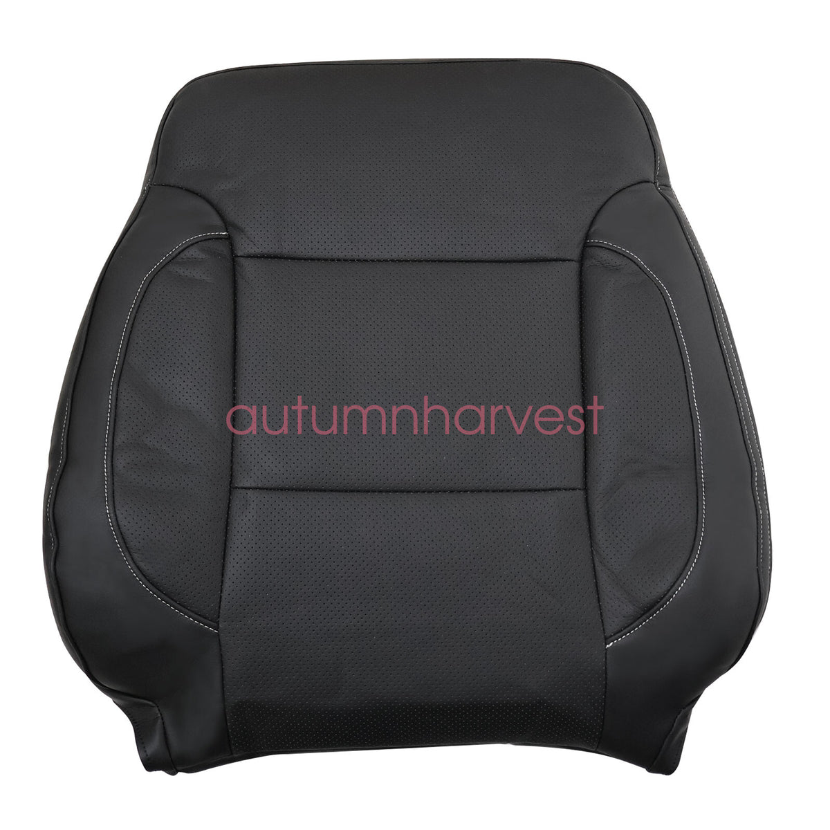 For 2014-2019 Chevy Silverado 1500 Driver Bottom & Top Leather Seat Cover Black