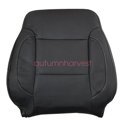 For 2014-2019 Chevy Silverado 1500 Driver Bottom & Top Leather Seat Cover Black