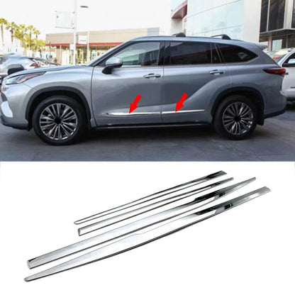 For Toyota Highlander 2020-2025 Chrome Body Door Side Molding Trim Cover Strip