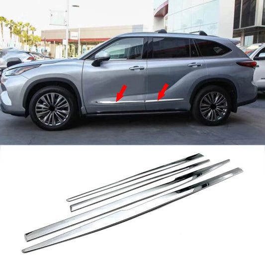 For Toyota Highlander 2020-2025 Chrome Body Door Side Molding Trim Cover Strip