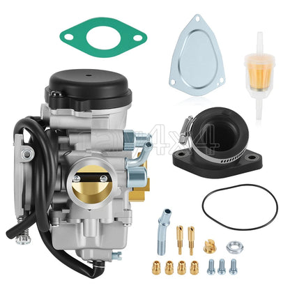 Carburetor Carb w/Intake Pipe Boot For 99-02 Suzuki King Quad 300 QuadRunner 250