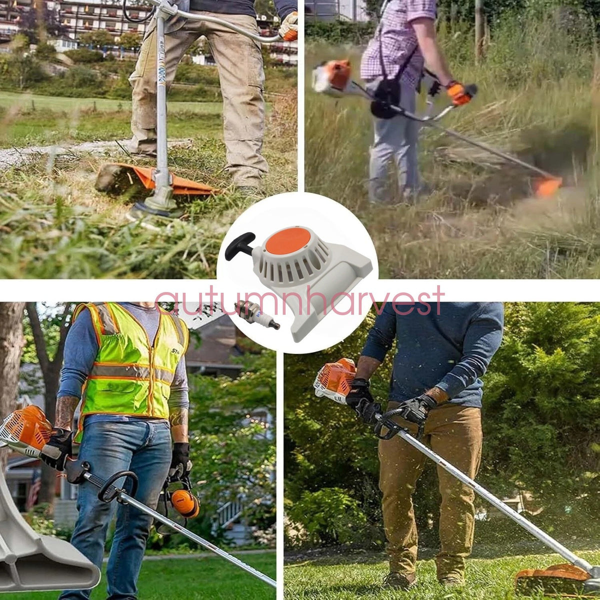Recoil Starter & Spark Plug Replacement Fits STIHL FS91 FS111 FS131 KM91R KM111R