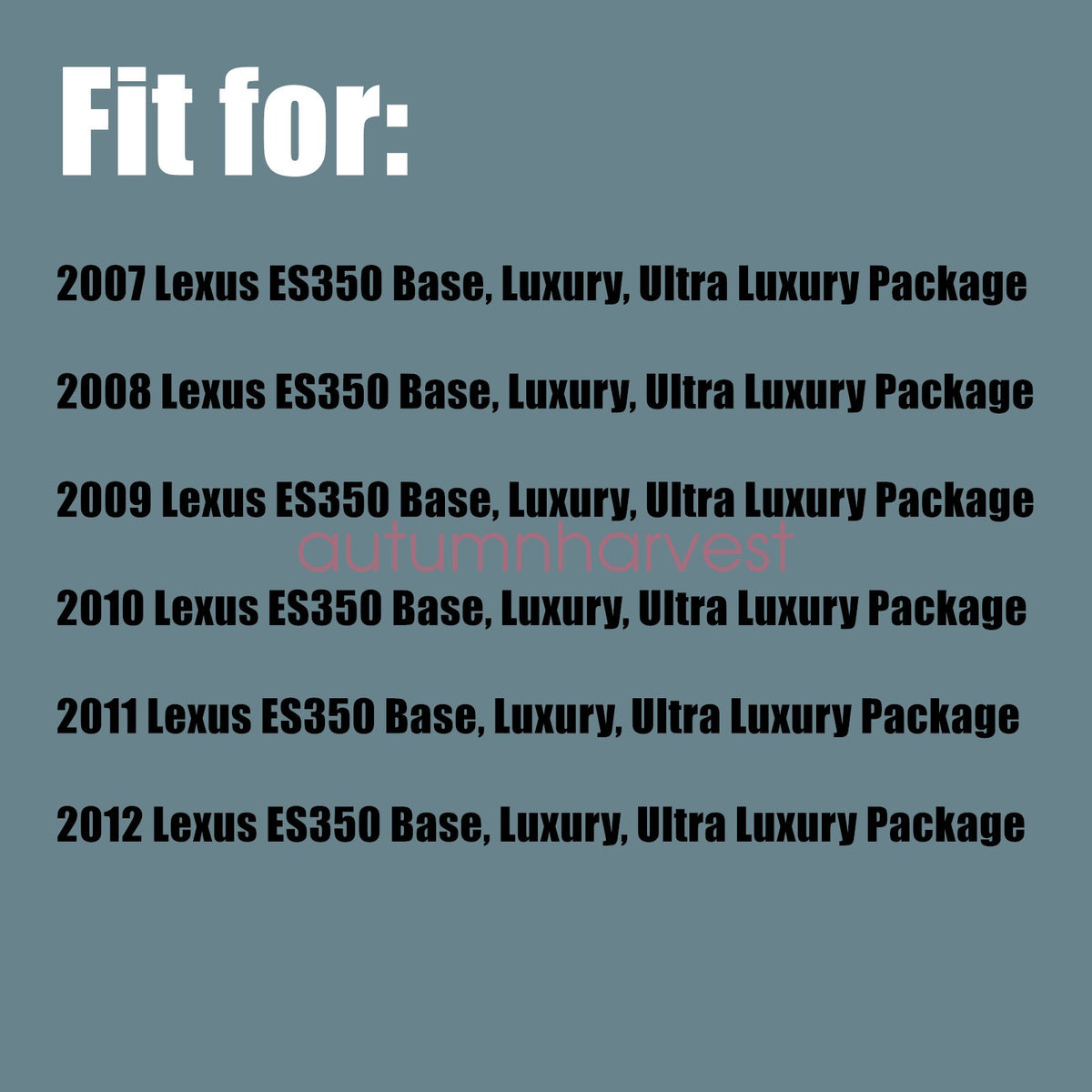 For 2007-2012 LEXUS ES350 Both Side Bottom & Lean Back Seat Cover Leather Black