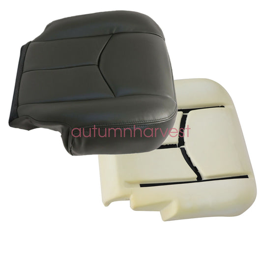 Driver Bottom Seat Cover & Foam Cushion Fits 2003-2006 Chevy Silverado Dark Gray