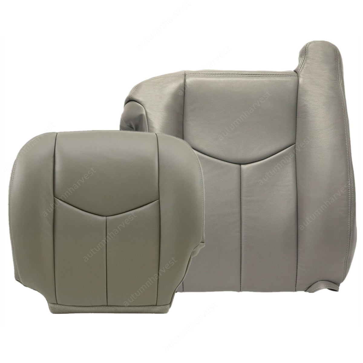 For 2003-2006 Chevy Silverado Driver Bottom & Top Leather Seat Cover Gray 922