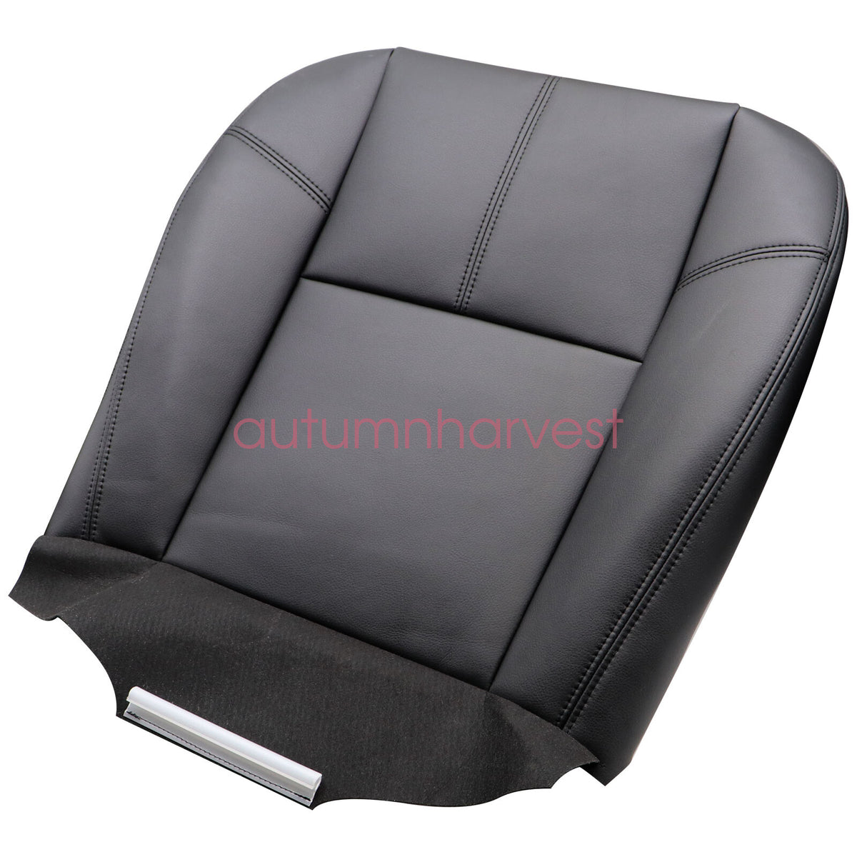 Driver & Passenger Bottom Leather Seat Cover Fits 2007-2014 GMC Sierra Black 193