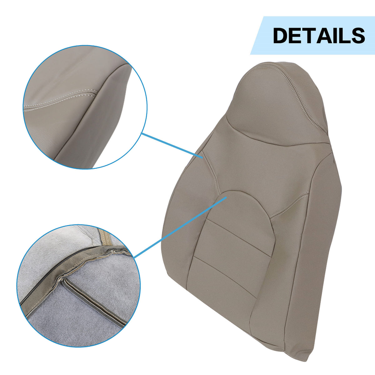 Passenger Bottom & Top Leather Seat Covers Tan For 2000 Ford F250 F350 Lariat US