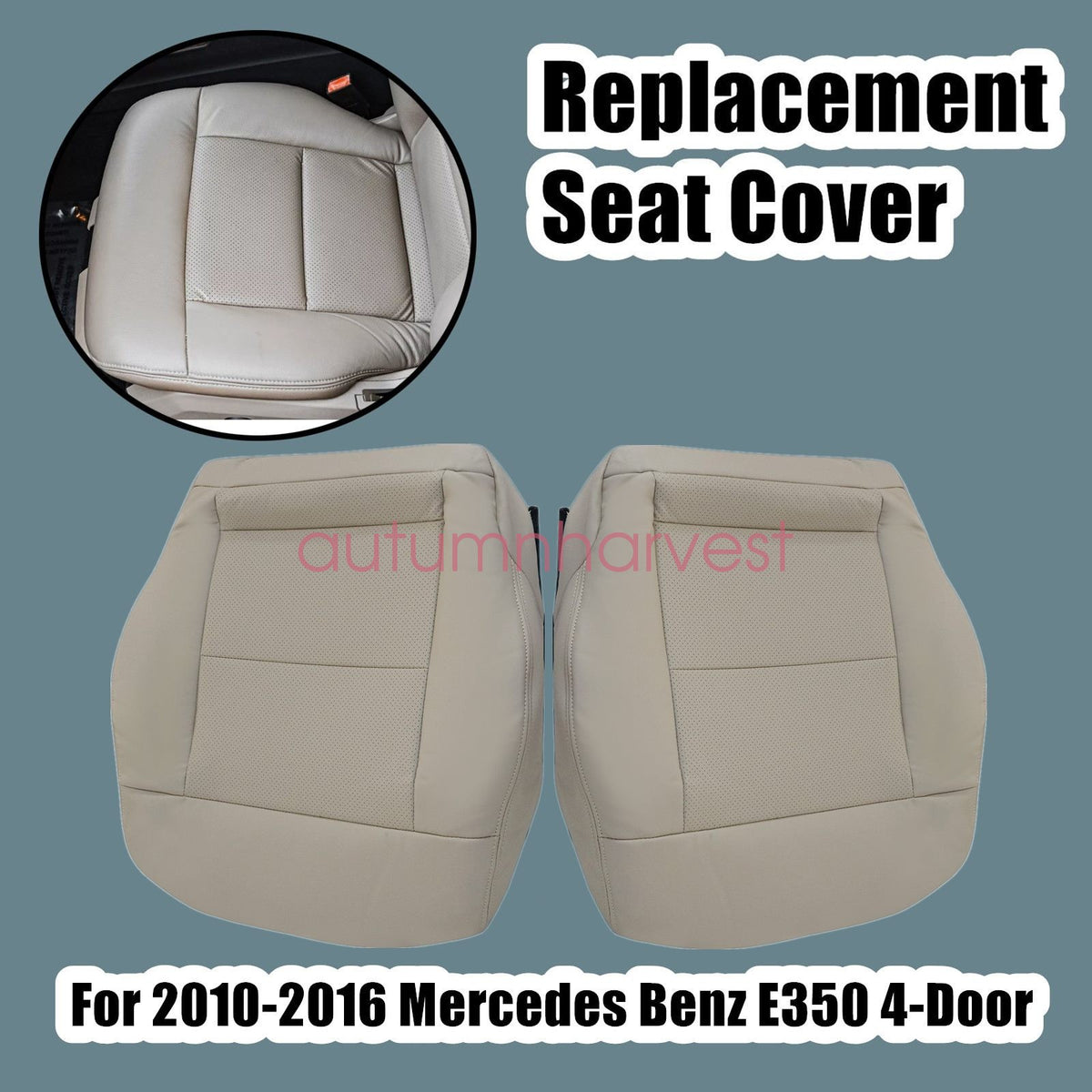 2012 For Mercedes Benz E350 E550 Driver & Passenger Bottom SEAT COVER Tan