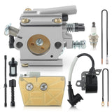 Carburetor & Ignition Coil Kit Fits Stihl 038 038AV MS380 MS381 038 Super Magnum