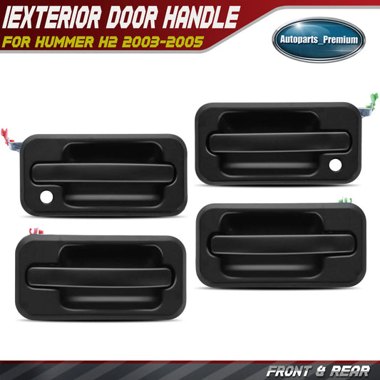 For Hummer H2 2003 2004 2005 4PCS Exterior Door Handle w/ Keyhole 15104792
