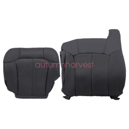 For 1999 2000 2001 2002 Chevy Silverado Driver Bottom & Top Seat Cover Dark Gray
