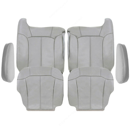 For 1999 2000 2001 2002 Chevy Silverado Front Seat Cover & Armrest Cover Gray