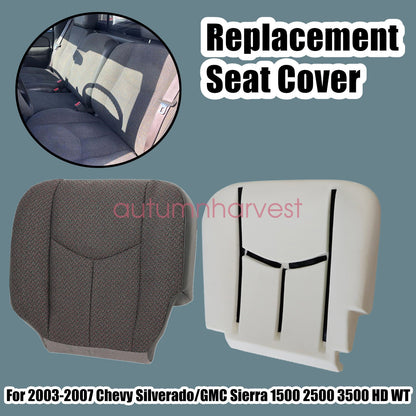 For 2003-2007 Chevy Silverado WT Driver Bottom Cloth Seat Cover & Foam Cushion