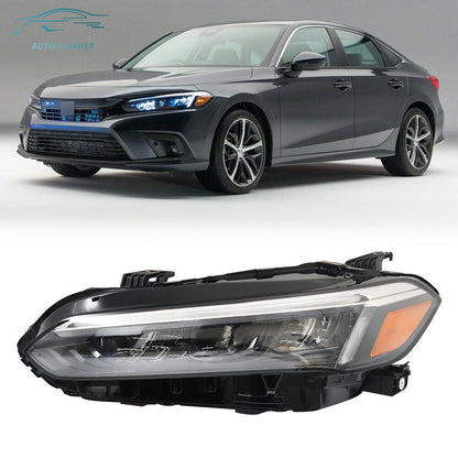 For Honda Civic 2022-2025 Black Trim Full LED Headlight Headlamp Driver Side