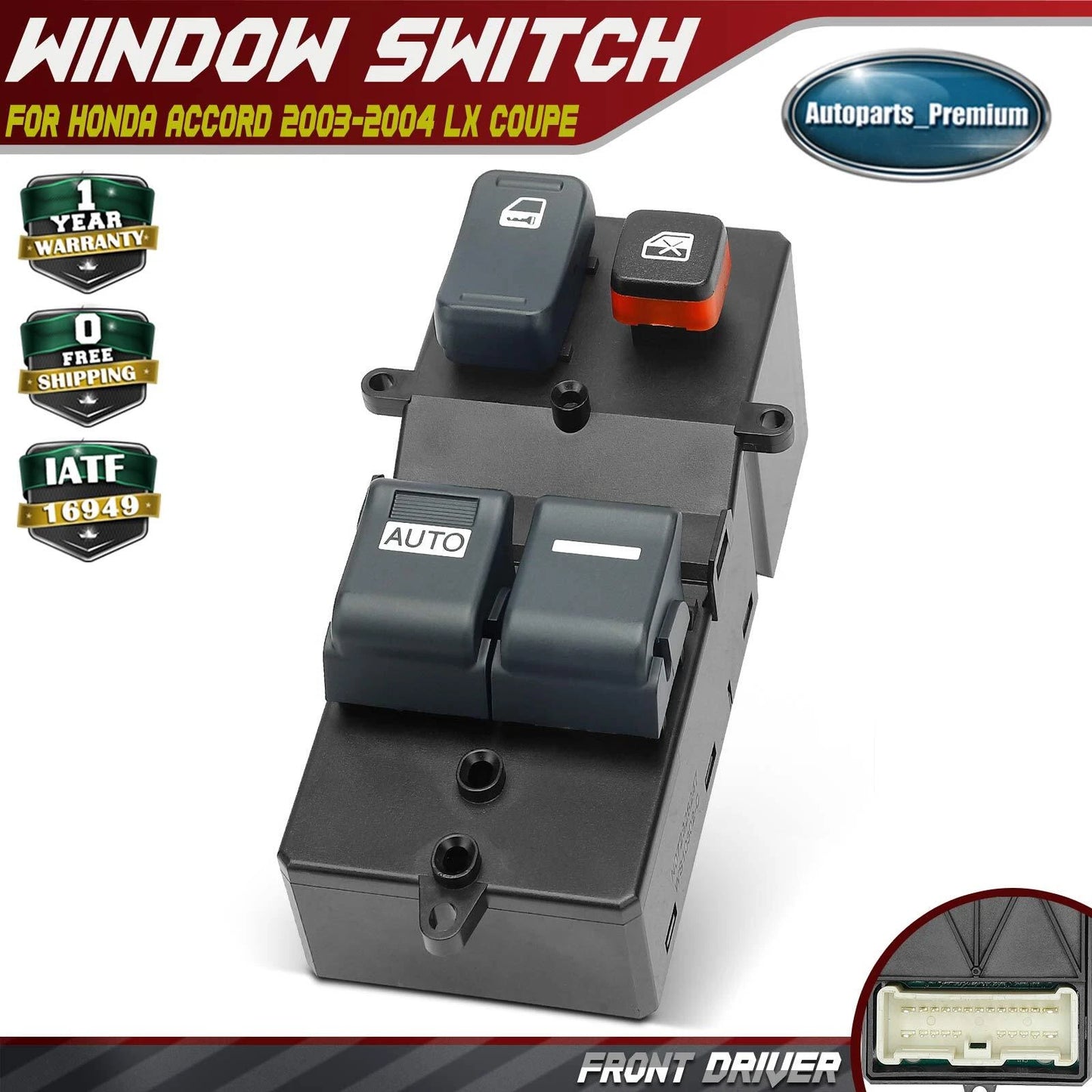 Door Power Window Switch Front Left Side 35750SDNA02 For Honda Accord 2003 2004