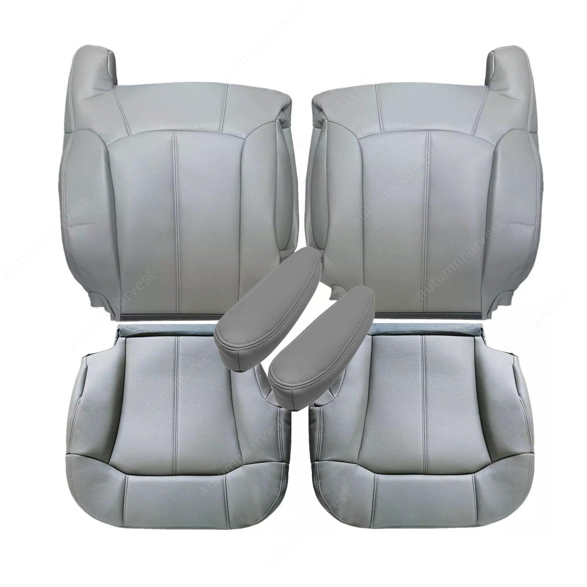 For 1999 2000 2001 2002 Chevy Silverado Front Seat Cover & Armrest Cover Gray