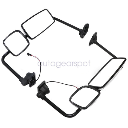 Chrome Door Mirror Heated w/Arm FOR Freightliner M2 Columbia Passenger & Driver