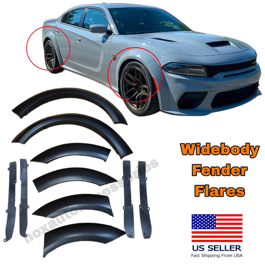 6x Front Rear Fender Flare Fit Dodge Charger Scat Pack Widebody 2020-2023
