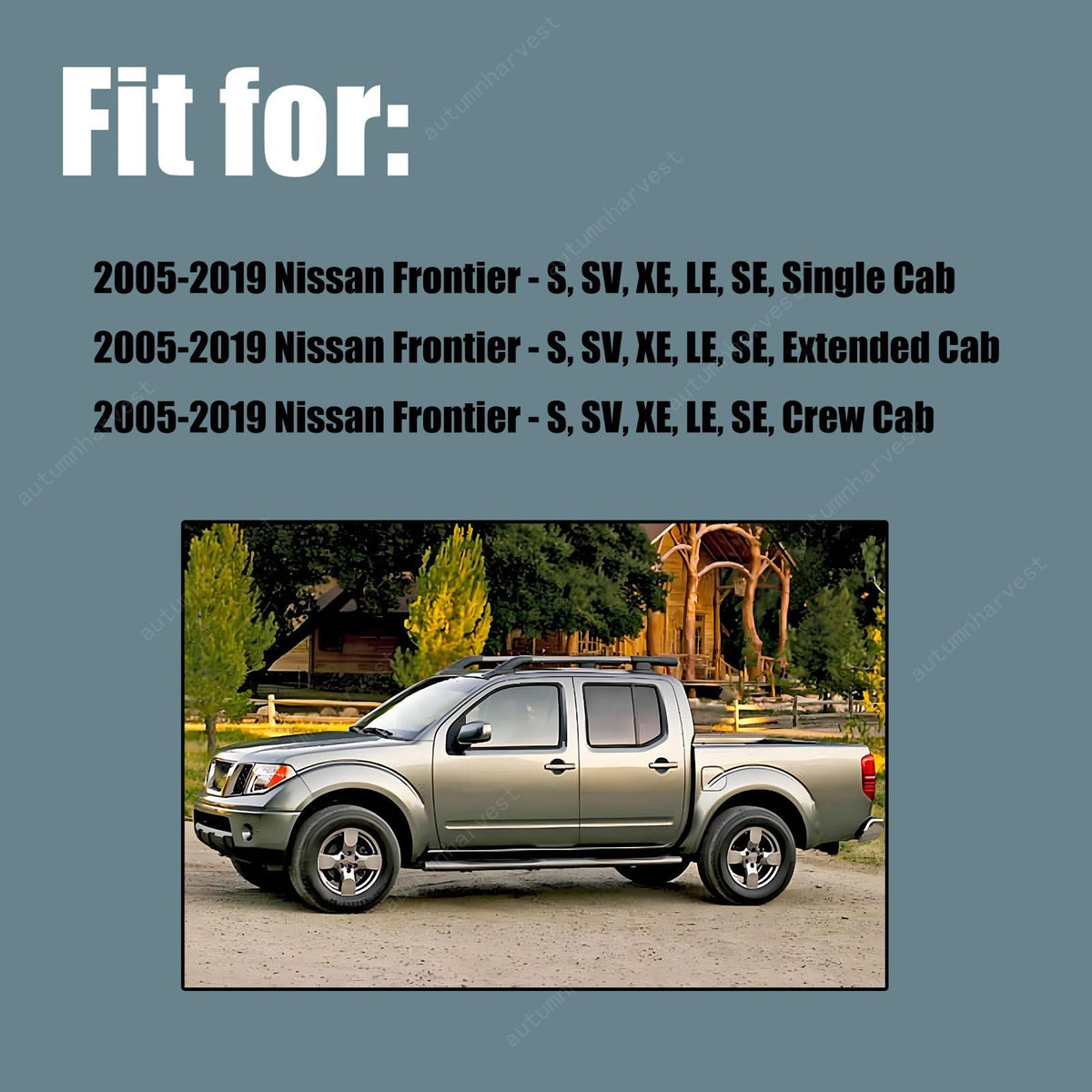 NEW For 2005-2019 Nissan Frontier Both Driver & Passenger Bottom Seat Cover Gray