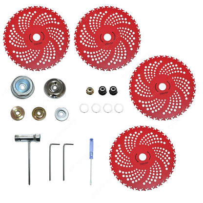 4 Pack Carbide Tipped Blades 9" 36T For Brush Cutter Trimmer Weed Eater Kit