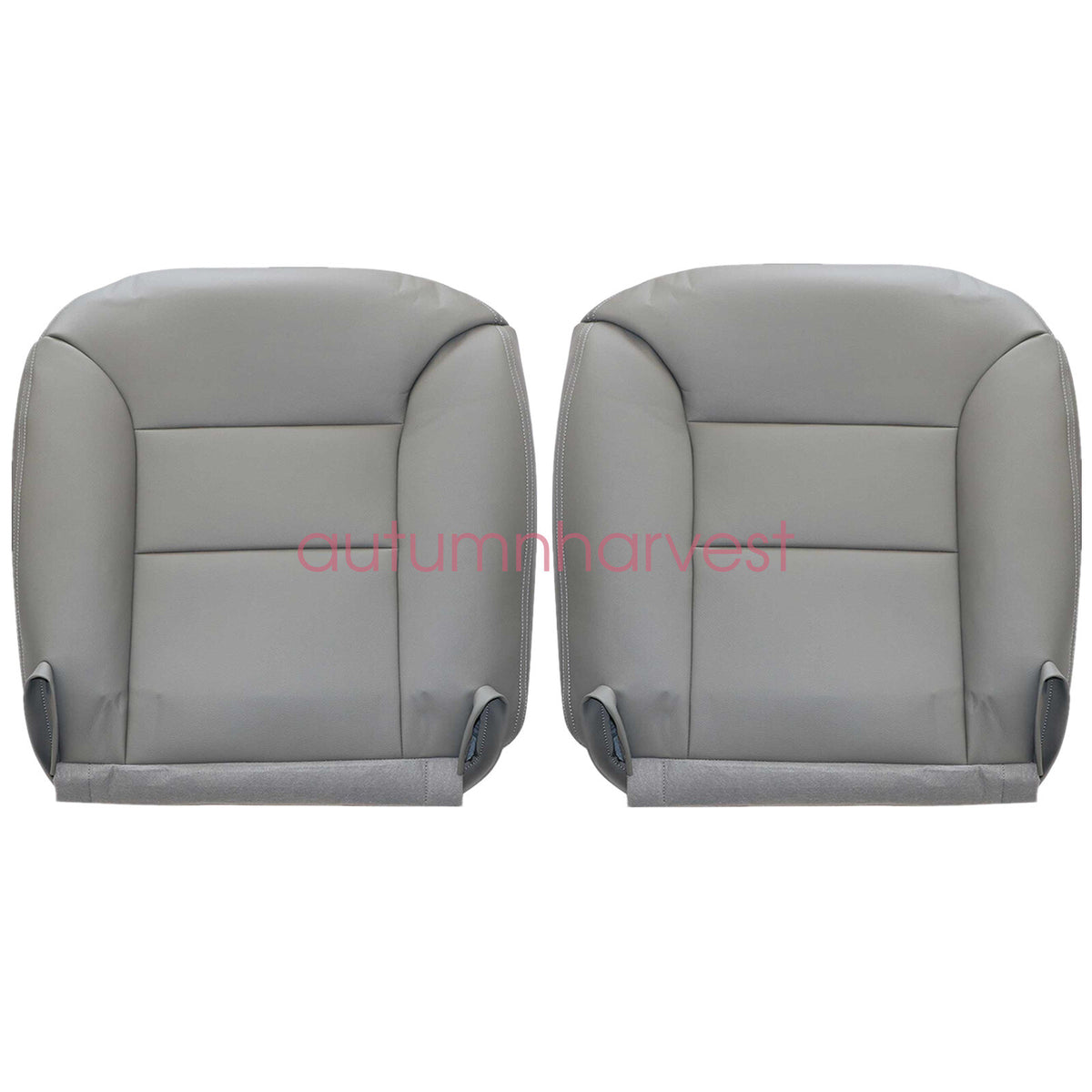 Fits 1995-1999 Chevy Silverado Driver & Passenger Bottom Leather Seat Cover Gray