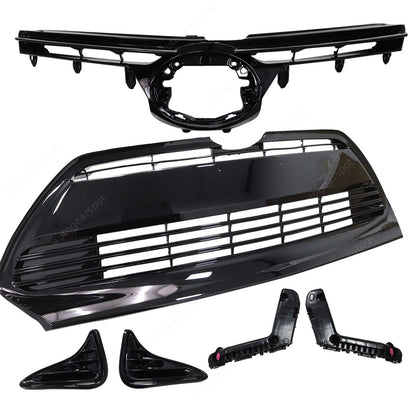 For 2017-2019 Toyota Corolla LE XLE CE Front Grille Fog Covers Brackets Set 6PC