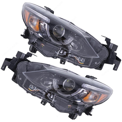 Pair LED Headlights For Mazda 6 2016-2017 Headlamp Front w/AFS Left+Right Side