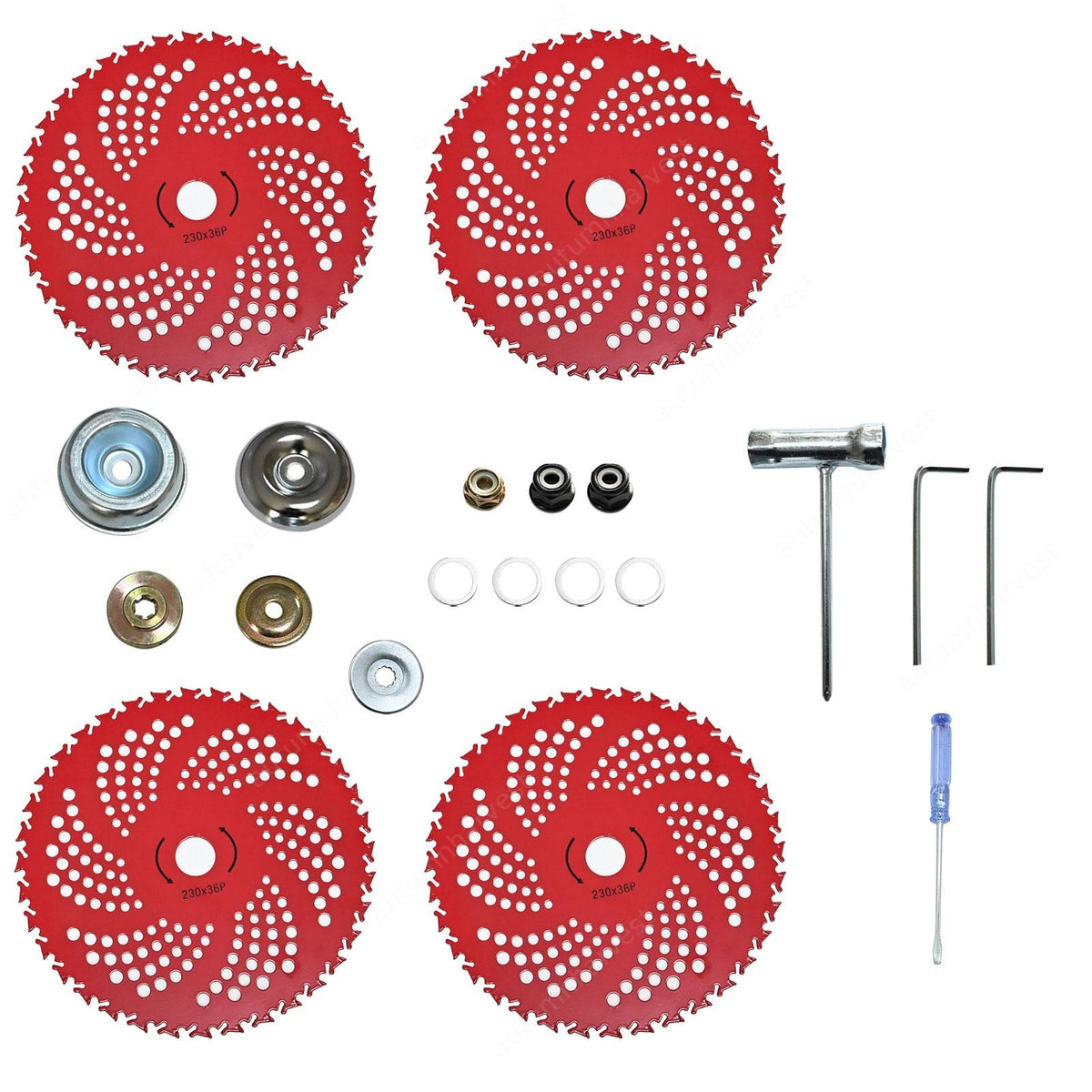 4 Pack Carbide Tipped Blades 9" 36T For Brush Cutter Trimmer Weed Eater Kit