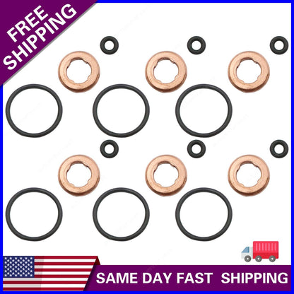 6PCS Injector Nozzle Seal Rings Kit Fit For AUDI A5 B8 VW TOUAREG 05A130519