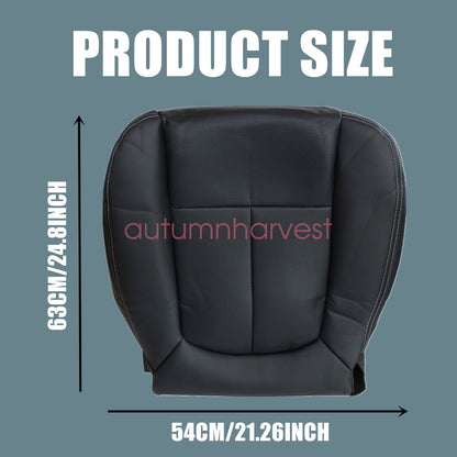 Fits 09-14 Ford F150 Driver Bottom & Top Replacement Leather Seat Cover Black