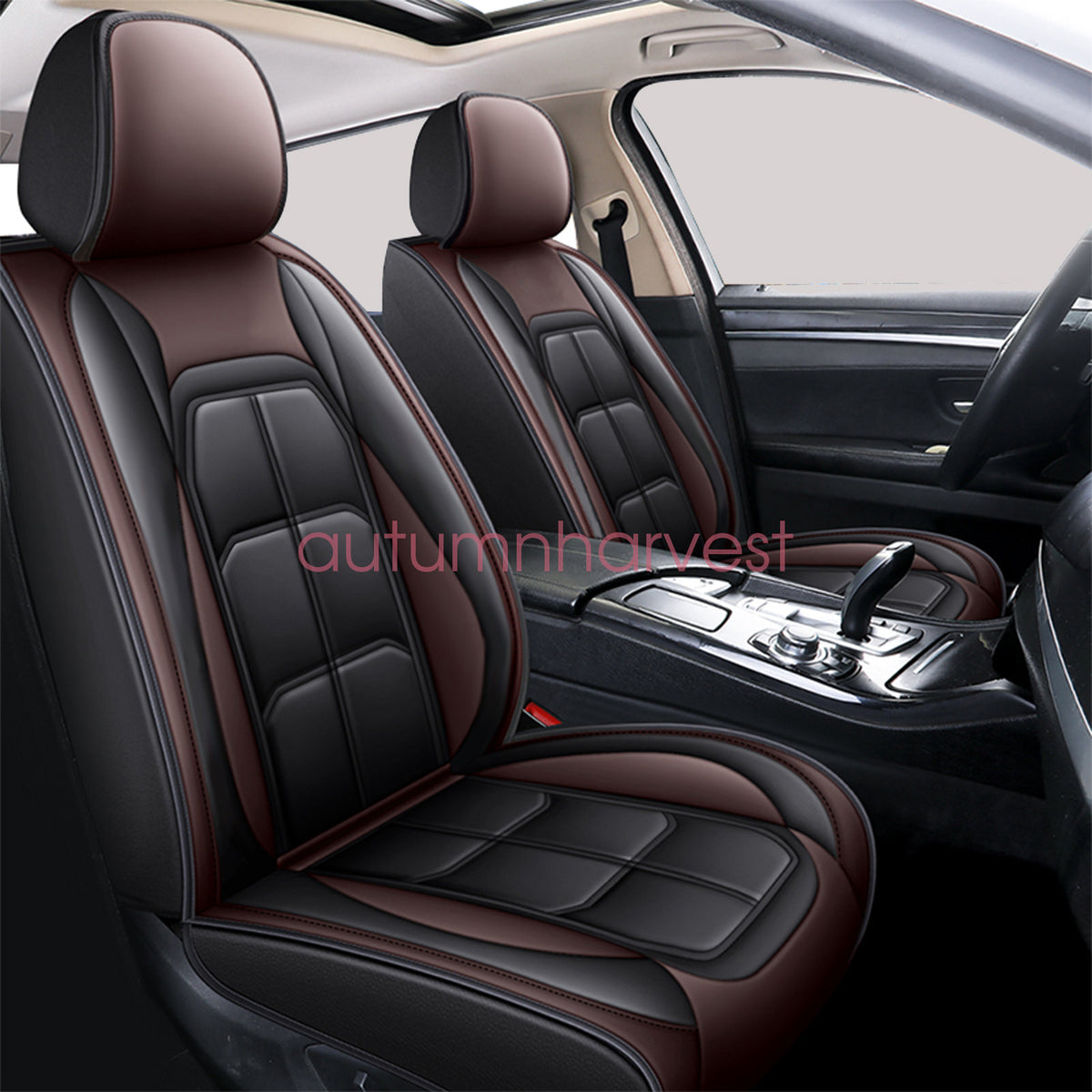 Fits 2009-2021 Dodge Ram 1500 Car Seat Cover 5 Seats Full Set PU Leather Cushion