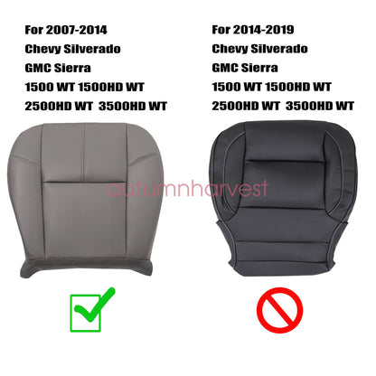 For 2007-2014 Chevy Silverado 2500 3500HD Driver Bottom&Foam Seat Cover Dk Gray