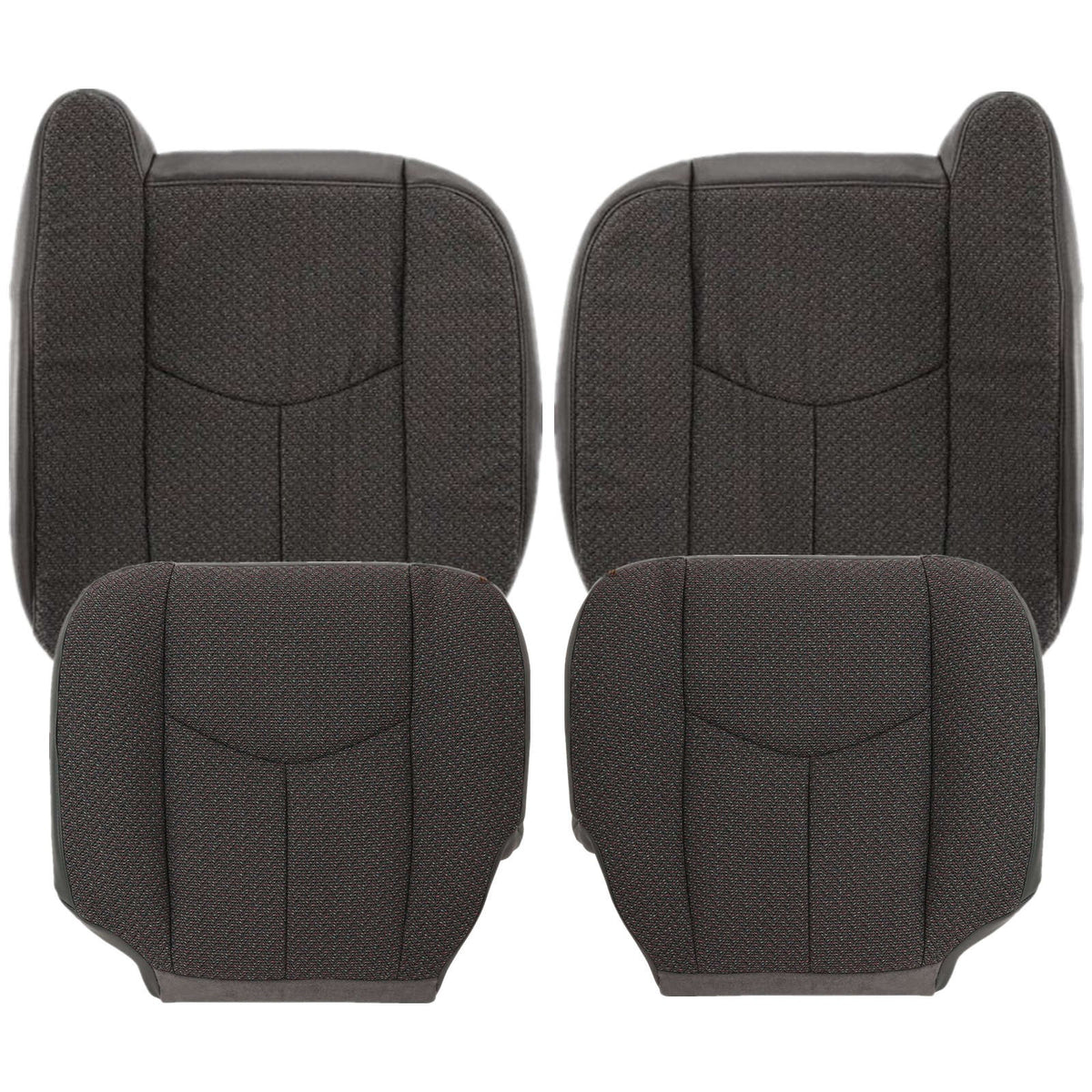For 2003-2007 Chevy Silverado 1500 2500HD Driver+Passenger Cloth Seat Cover Gray