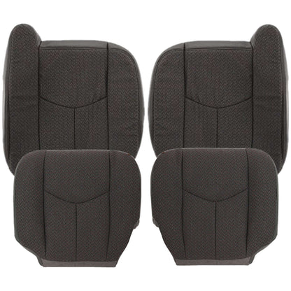 For 2003-2007 Chevy Silverado 1500 2500HD Driver+Passenger Cloth Seat Cover Gray