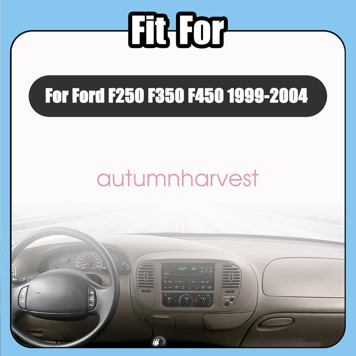 For 1999-04 Ford F250 F350 F450 Leather Dashboard Dash Cover Dashmat Mat Carpet