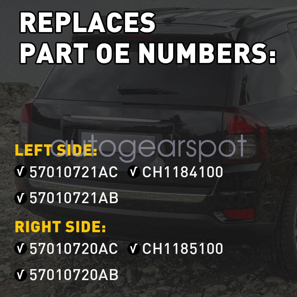 Pair Rear Bumper Reflector Light For Jeep Grand Cherokee Compass Dodge Journey