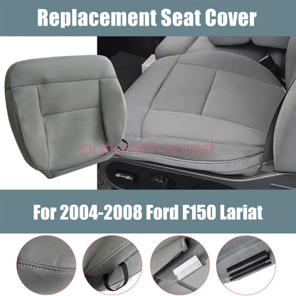 2004 2005 2006 2007 2008 For Ford F150 Driver Bottom Cloth Seat Cover Light Gray