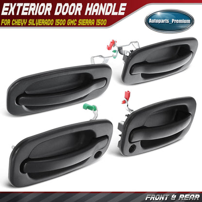 For Chevrolet GMC Exterior Door Handle w/ Keyhole Front/Rear X4