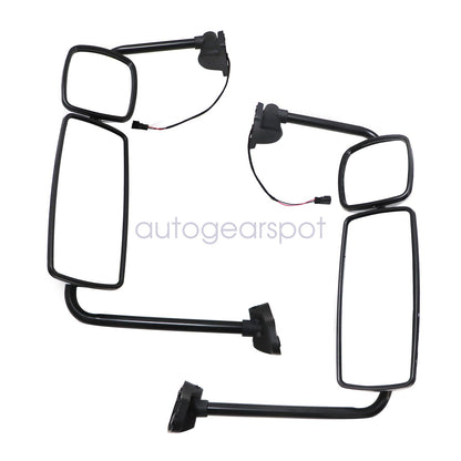 Chrome Door Mirror Heated w/Arm FOR Freightliner M2 Columbia Passenger & Driver