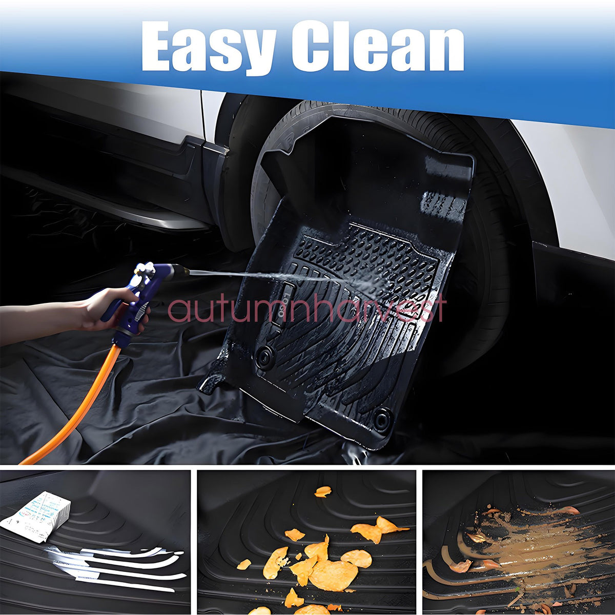 TPE Floor Mats & Trunk Cargo Liner 3D Black For 2002-2006 Honda CR-V All Weather