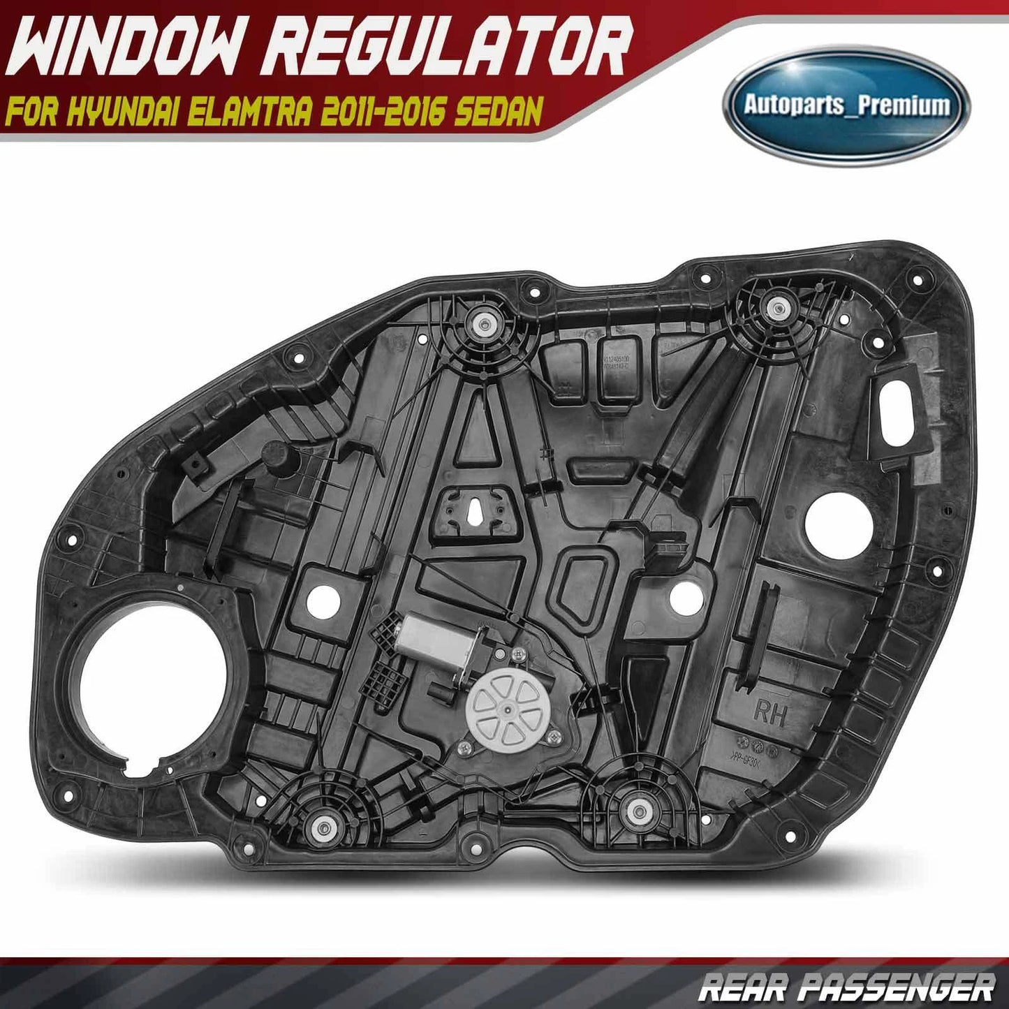 For Kia Optima 2016-2020 Front Right Power Window Regulator w/ 2-Pin Motor Assy